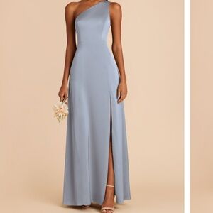 Birdy Grey Bridesmaid Dress - Dusty Blue Matte Satin